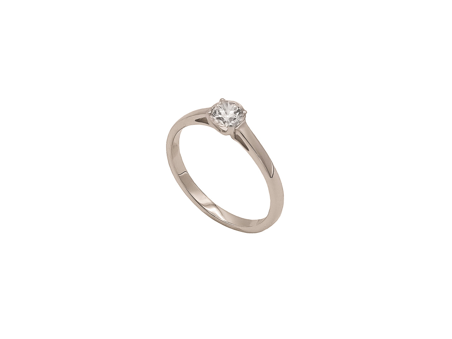 Solitaire classique rond 4 griffes