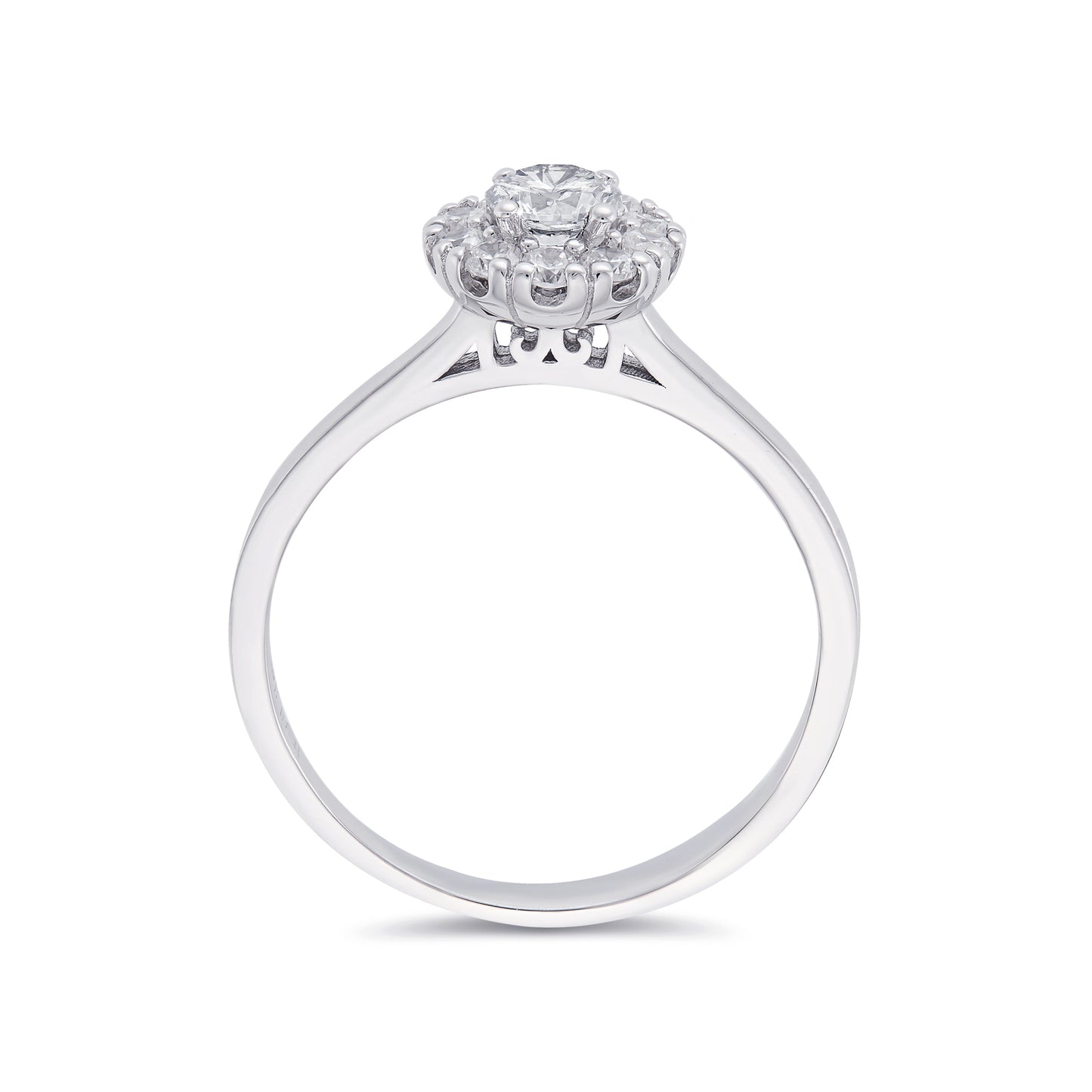 solitaire diamant entourage Rond 4 griffes