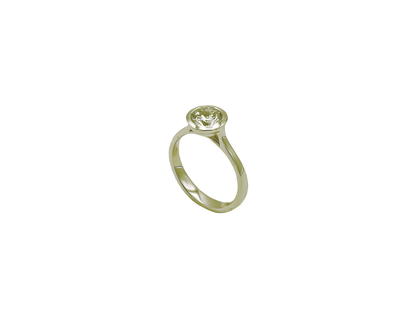 Solitaire classique rond serti clos