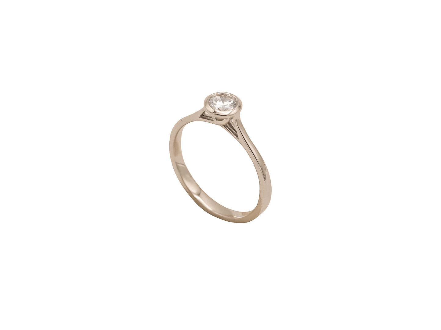Solitaire classique rond serti clos