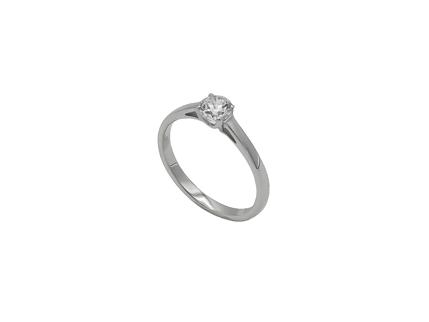 Solitaire classique rond 4 griffes diamant HSI