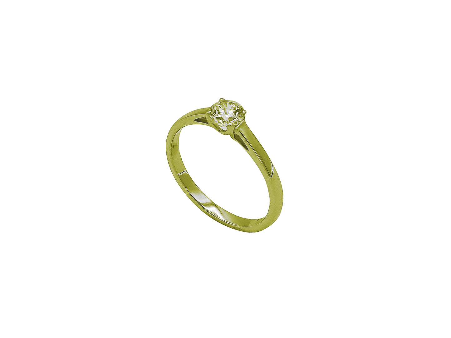 Solitaire classique rond 4 griffes diamant HSI