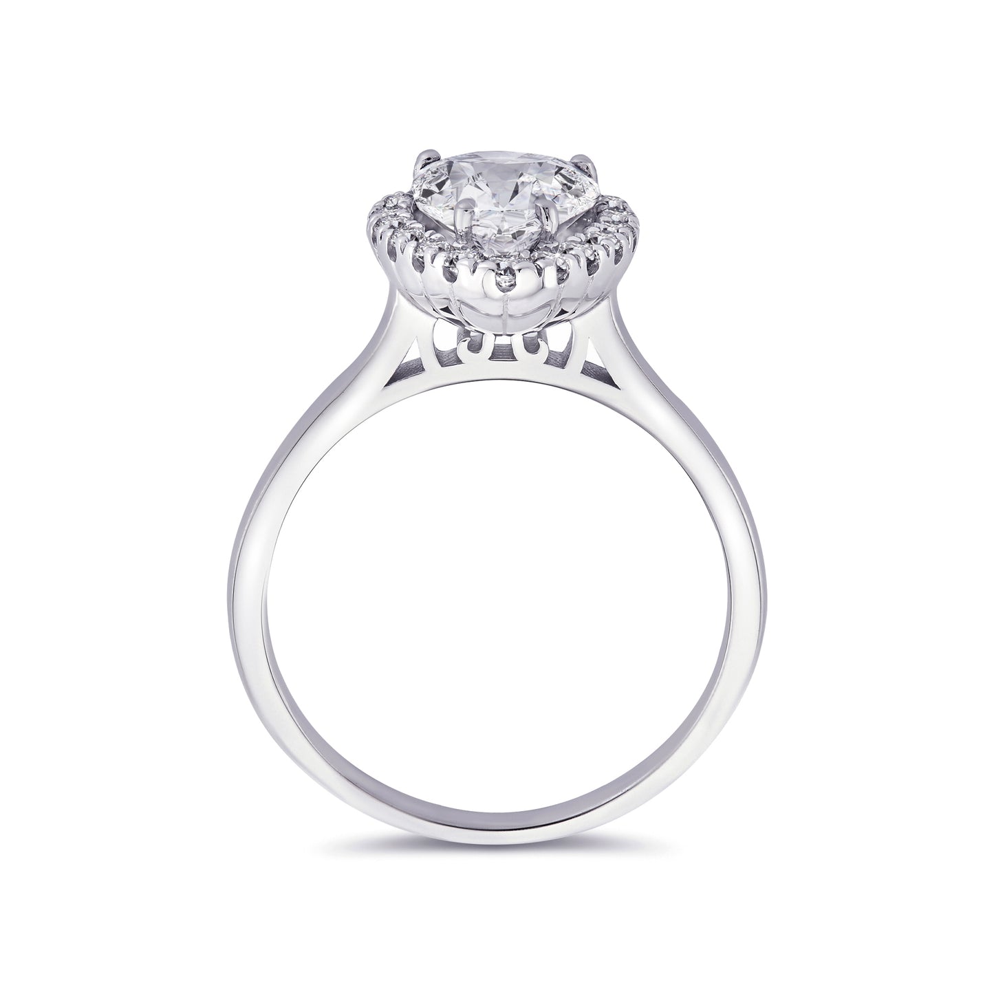 solitaire diamant entourage Poire 4 griffes