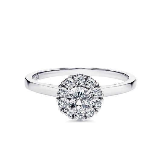 solitaire diamant entourage Rond 4 griffes